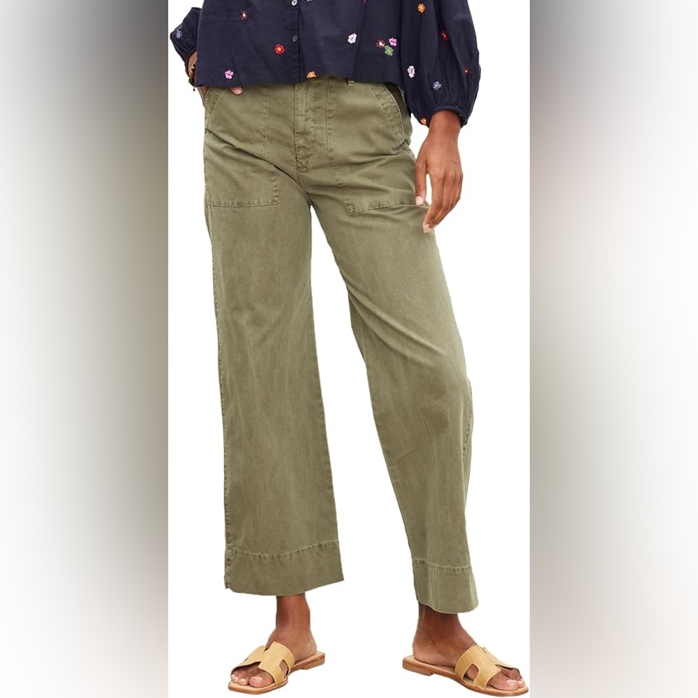 Velvet By Graham and Spencer MYA COTTON CANVAS TROUSERS IN AXE size 4
